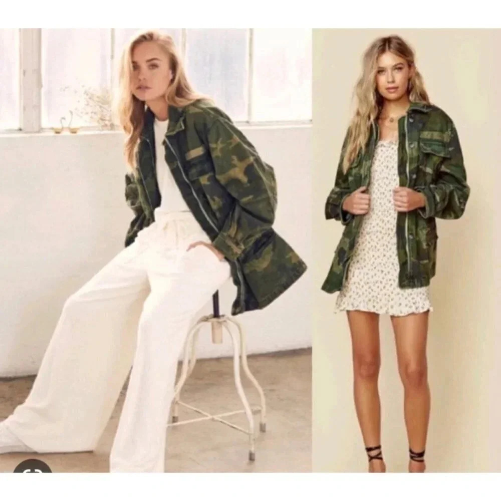 Free People Jacket Seize Women’s Xs Camo Seize The Day Jacket Oversized
